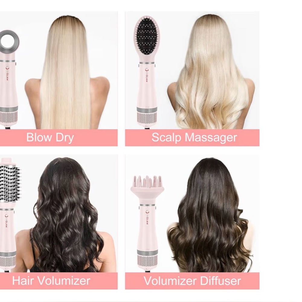 ✨ IG INGLAM 4-in-1 Blowout Hair Dryer Brush Set – Pink (New With Tags) ✨ - Picture 2 of 14